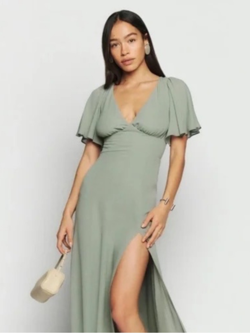 Reformation Shayla Dress Seafoam Maxi